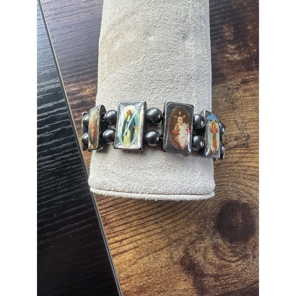 Catholic Saints Devotional Bracelet Hematite Used For Protection And Blessings‎
